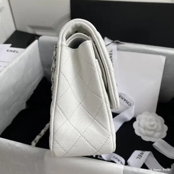 Hyper Peter A01112 White Bag Large Calfskin Flap 2.55 CHANEL Leather 0624